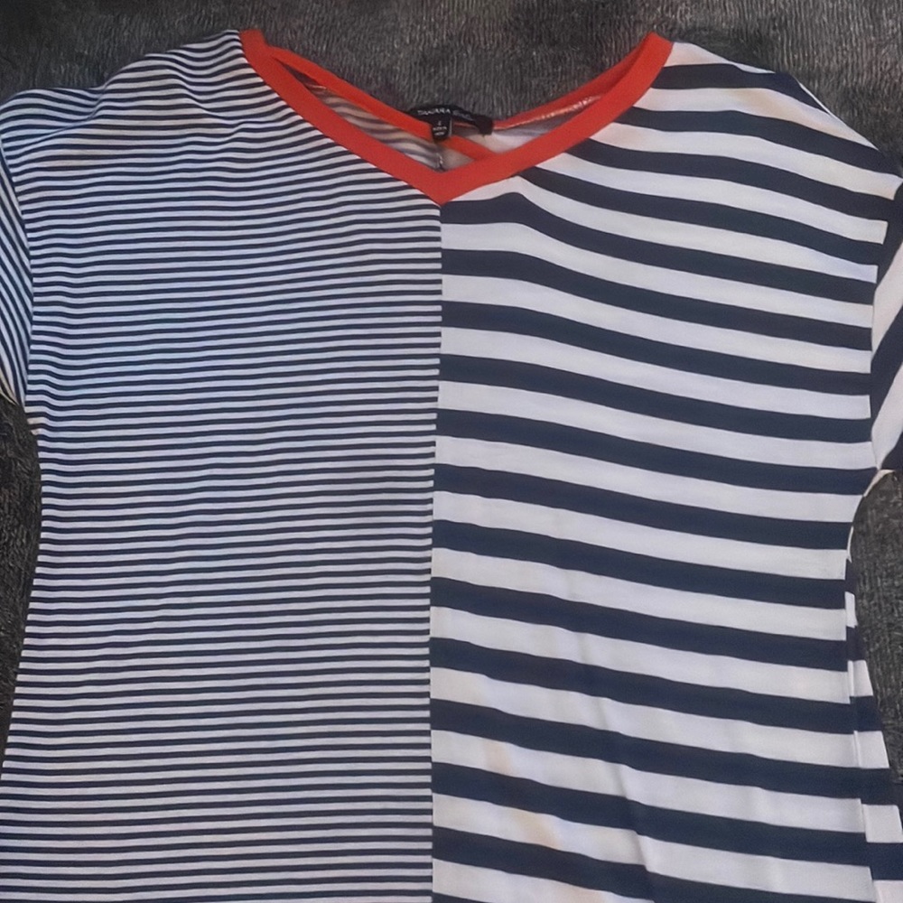 A Half and Half striped shirt Size Large